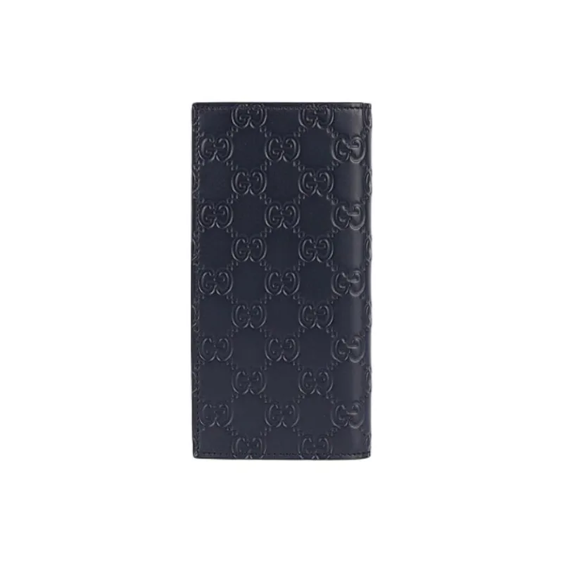 GUCCI Signature Cow Leather Wallet Men's Marine Blue-1
