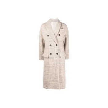 Brunello Cucinelli Double-Breasted Checked Coat