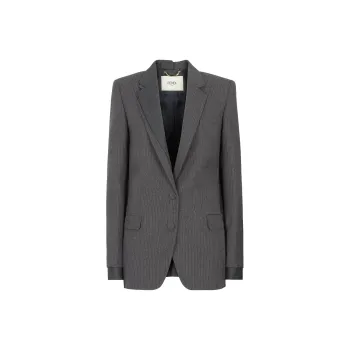 FENDI Single-Breasted Striped Tailored Blazer
