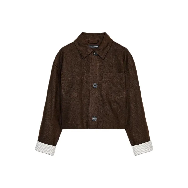 ZARA Jackets & Coats Women's Brown-0