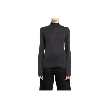 Lemaire High-Neck Long-Sleeved Ribbed Top