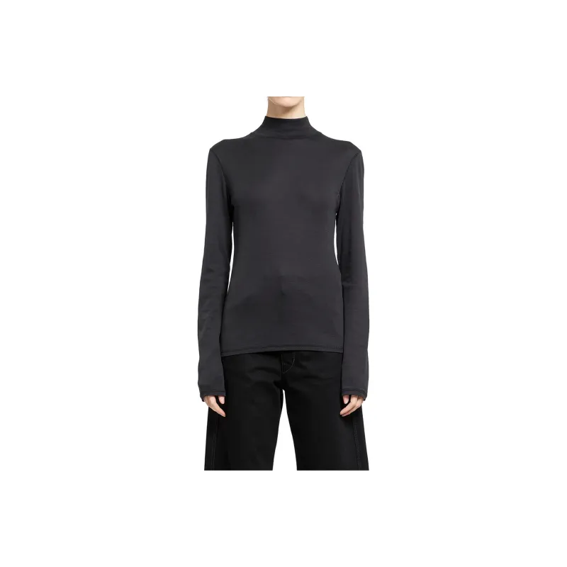 Lemaire High-Neck Long-Sleeved Ribbed Top-0