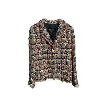 CHANEL 20C Station Collection Jackets & Coats Women's Orange Green