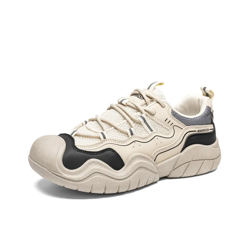 Warrior Slip Resistant Coverage Rebound Low Top Hiking Shoes Men's Light Khaki Black Gray-1