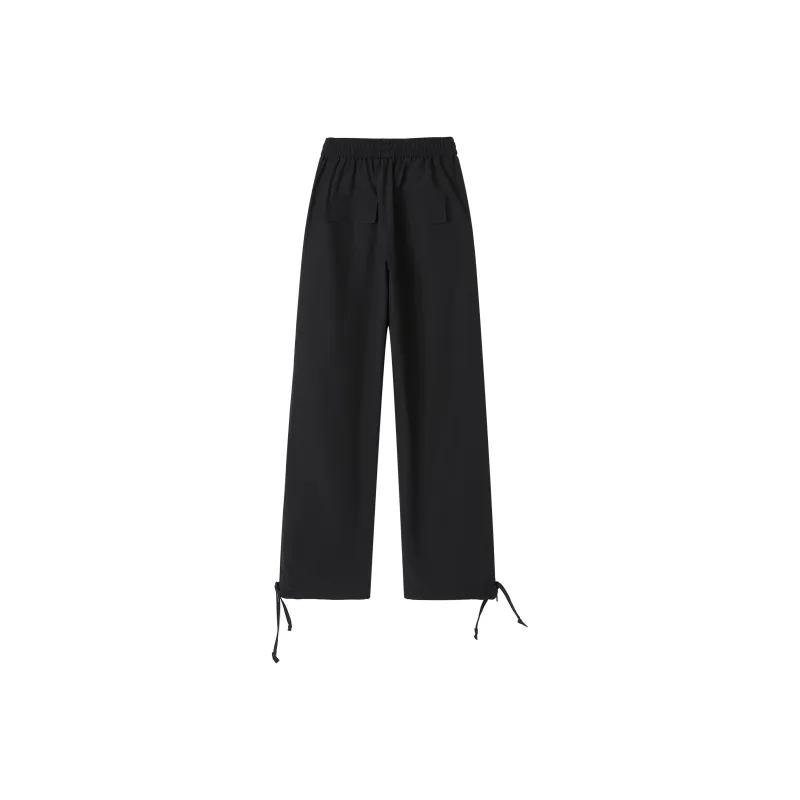 OGEK Casual Pants Unisex Black Comes With Brooch-1