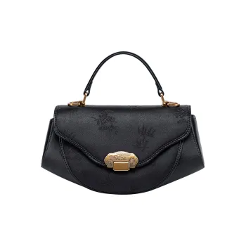 Shanghai Story Handbag Mulberry Silk Medium Size Women's Black