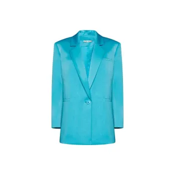 ALICE+OLIVIA Shan Padded shoulder Rolled sleeve Blazer