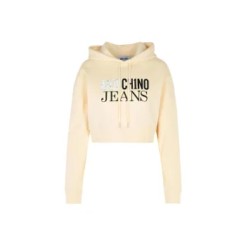 MOSCHINO Logo Printed Cropped Hoodie