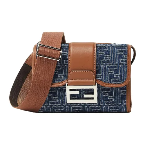 FENDI Cotton Shoulder Bag Women's Blue