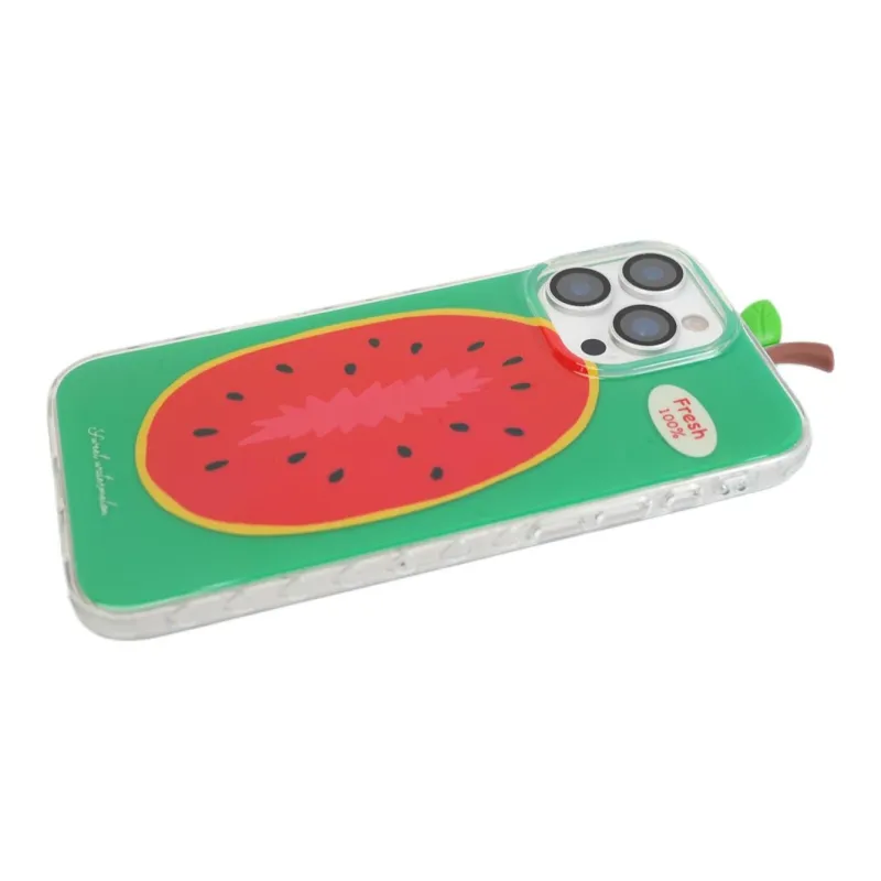 Sopi Acrylic Material Graffiti Watermelon Pear Phone Cases Compatible With IPhone 16/15 Pro Max/Apple 13/14 Pro/Max-7