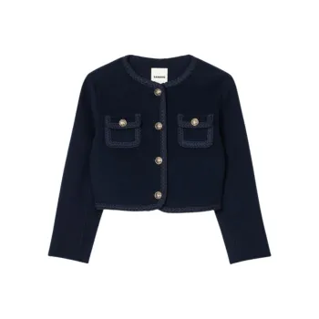 Sandro Cropped Felted Jacket
