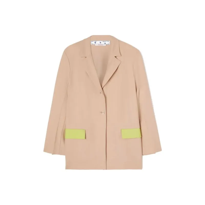 OFF WHITE Active Light Wool Blend Tomboy Jacket Beige-0