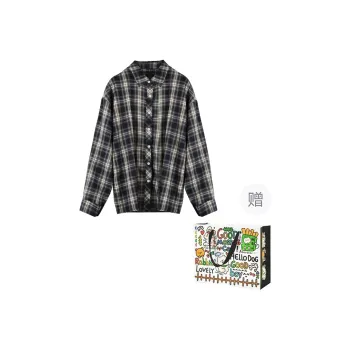 Dippanis Shirt Women's Black Plaid Shirt