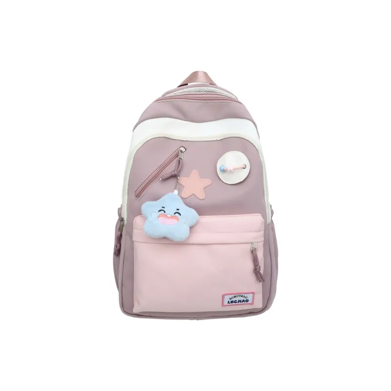 Yalu Nylon Backpack Unisex White/Black/Lotus Color/Blue-10