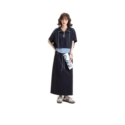 FAWENXIANGZI Two Piece Skirt Sets Women's