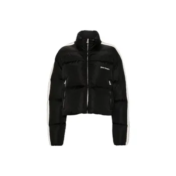 PALM ANGELS Logo Embroidered Zip-Up Jacket