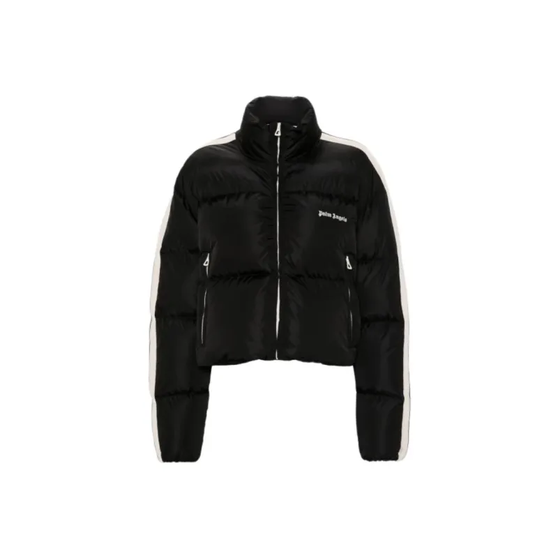 PALM ANGELS Logo Embroidered Zip-Up Jacket-0