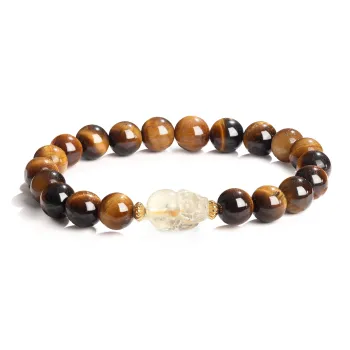 Lao Feng Xiang Natural Tiger's Eye Stone Bracelets Unisex