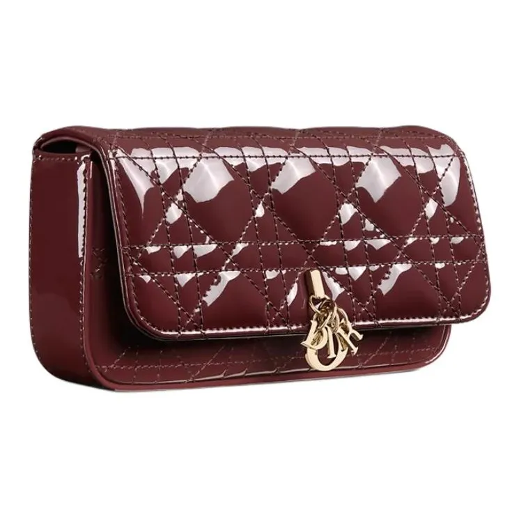DIOR My Dior Calfskin Handheld Shoulder Bag Women's Dahlia Red-1