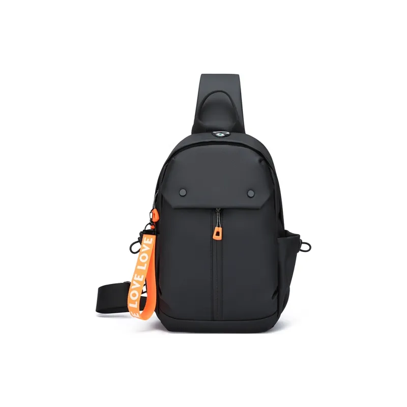 Single Warehouse Nylon Sling Bag Men's Black/Gray-0