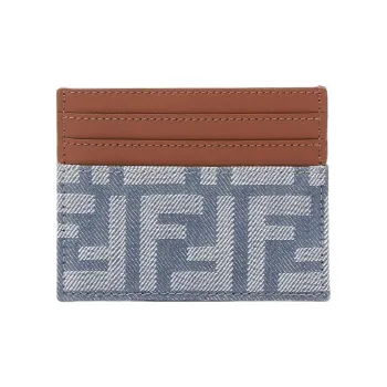 FENDI Cotton Card Holder Unisex Blue