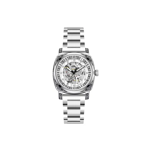DAYBIRD Automatic Mechanical Movement Stainless Steel Watchband Watch Men's Watches White Dial