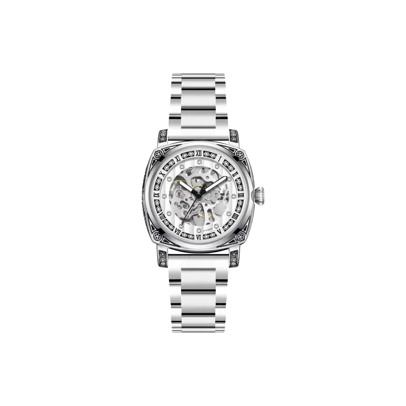 DAYBIRD Automatic Mechanical Movement Stainless Steel Watchband Watch Men's Watches White Dial-0