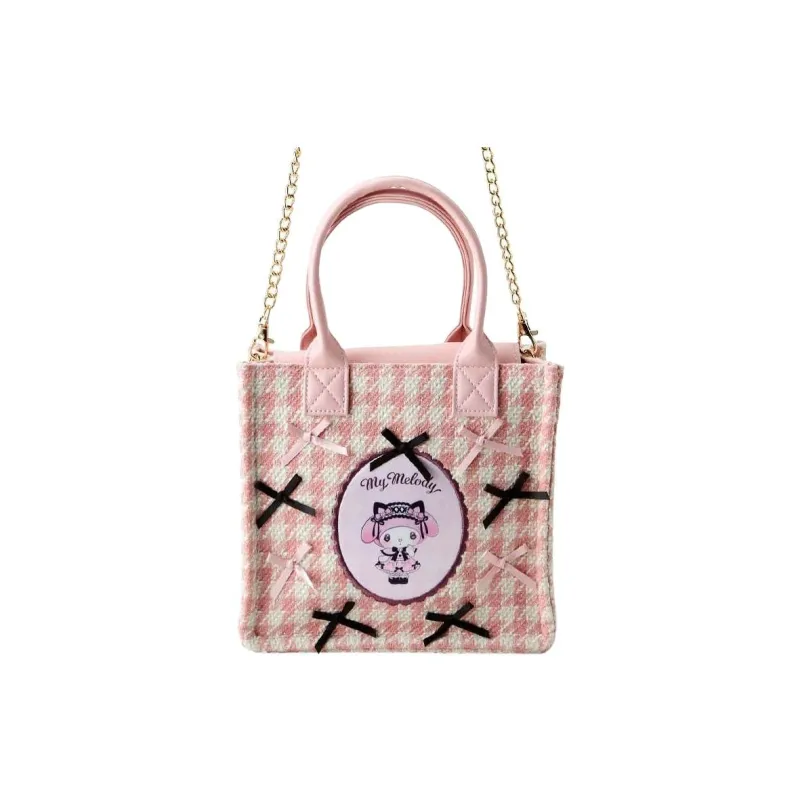 Sanrio My Melody Collaboration Polyester Tote Bag, Shopping Bag, Shoulder Bag, Handbag Mini Women's Pink-1