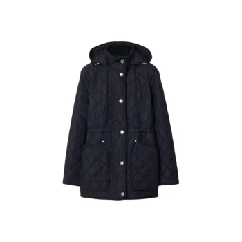 Burberry Diamond Quilted Drawstring Waist Hooded Jacket