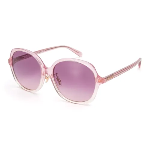 COACH Plate Irregular Shape Sunglasses Women's Pink