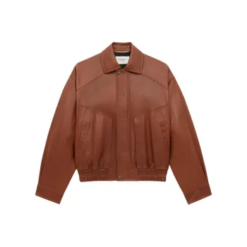 SAINT LAURENT Leather Bomber Jacket