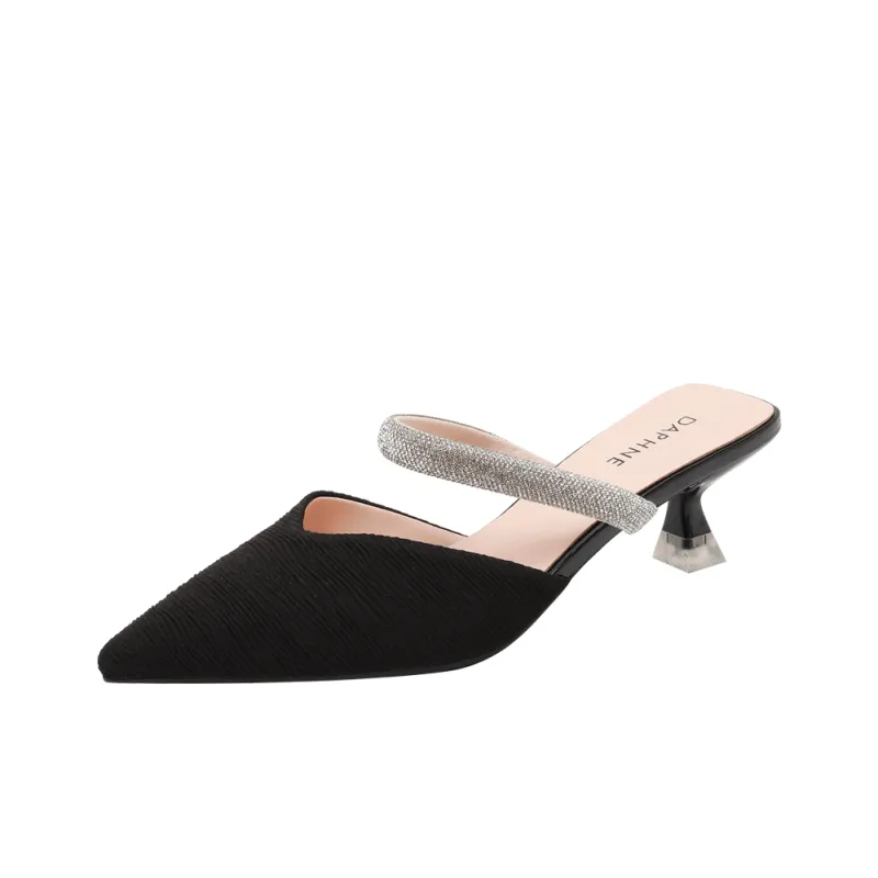 DAPHNE Rubber Sole Closed Toe Slippers Women's-0
