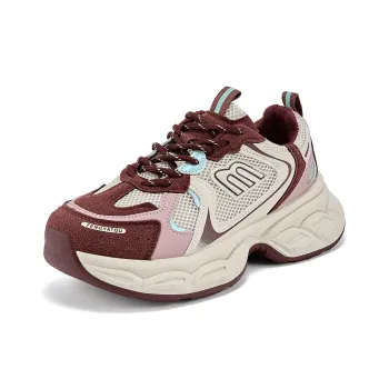 La Chapelle Cushioning, Slip Resistant, And Breathable Low Top Chunky Sneakers Women's Red