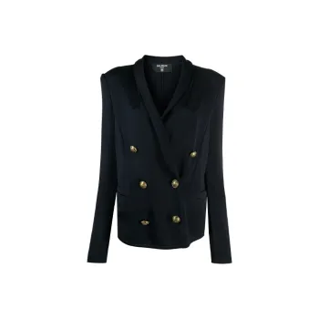 BALMAIN Double Breasted Padded Shoulder Blazer