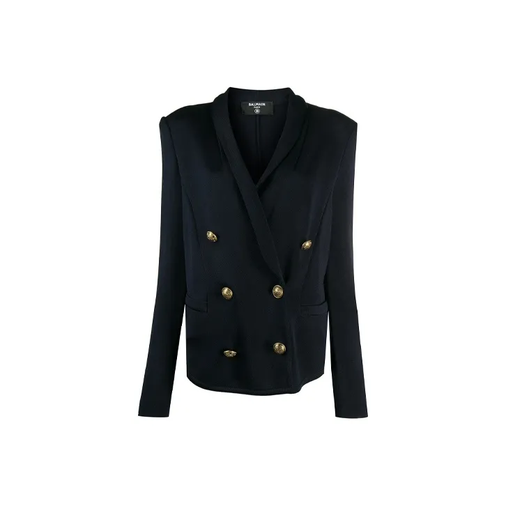BALMAIN Double Breasted Padded Shoulder Blazer-0