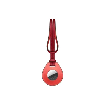 HERMES Apple AirTag Swift Leather Bag Accessory Unisex Rose Texas & Pepper Red