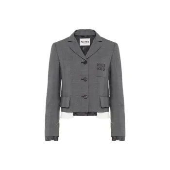 MIU MIU Single breasted Prince Of Wales Check Blazer