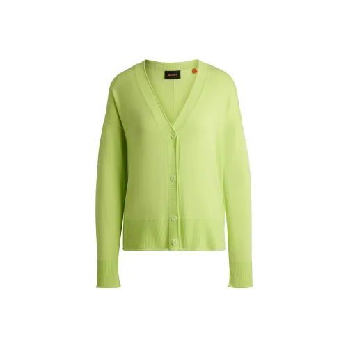 HUGO BOSS Regular-Fit Cardigan With Button Front Knitwear Women's Green