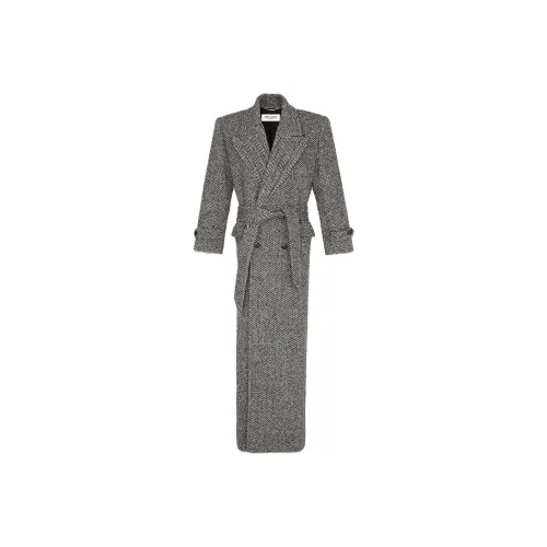 SAINT LAURENT SS23 Coats Women's White Black