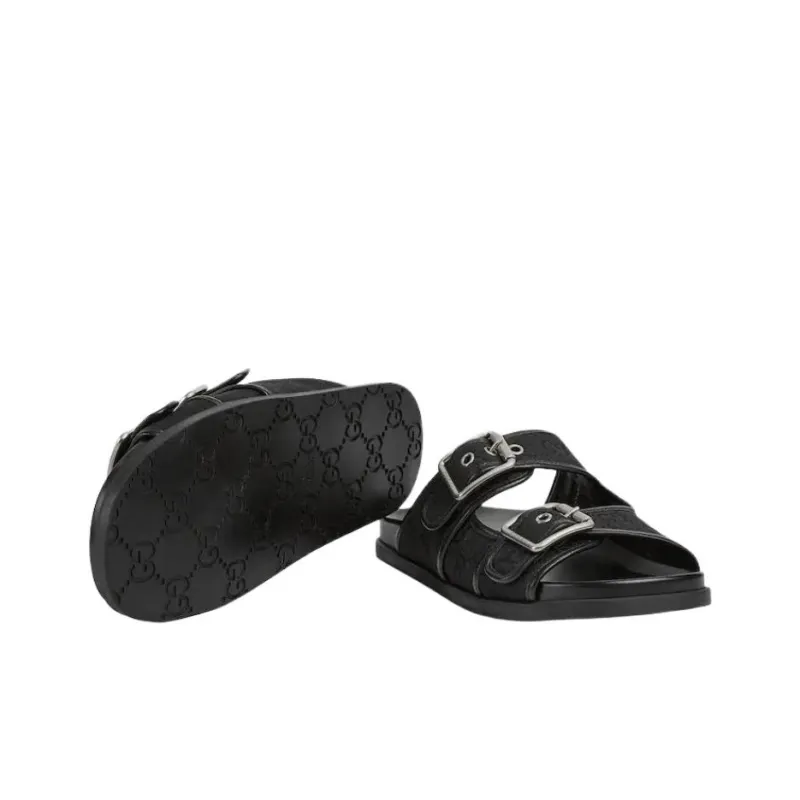 GUCCI Quiet Slide Slippers Men's Black-5