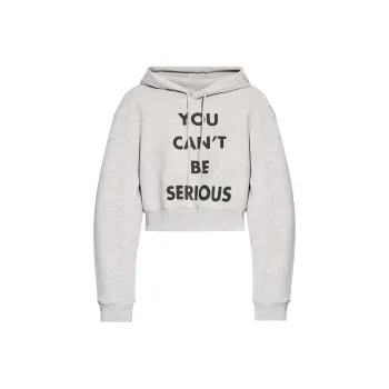 MOSCHINO Slogan Printed Cropped Hoodie