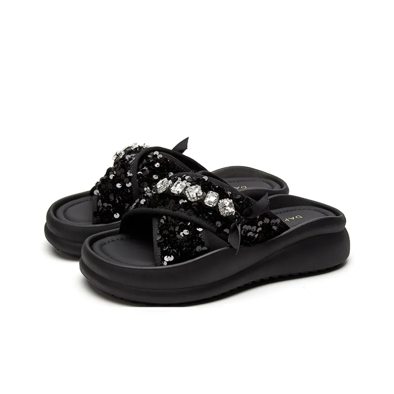 DAPHNE PVC Polyvinyl Chloride Quiet, Odor Resistant, Abrasion Resistant Slide Slippers Women's-5