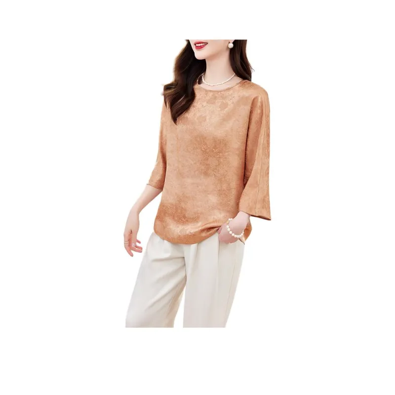 Yi Mengyuan 3/4 Sleeved Silk Shirt Women's-2