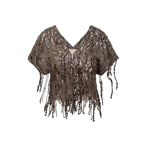 Brunello Cucinelli Dazzling Abstract Embroidery Knitted Top