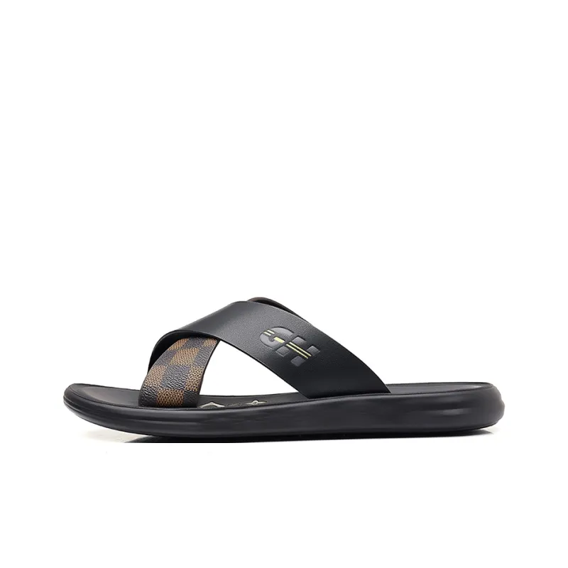 GESENLANG Slip Resistant Odor Resistant Abrasion Resistant Slide Slippers Men's-0