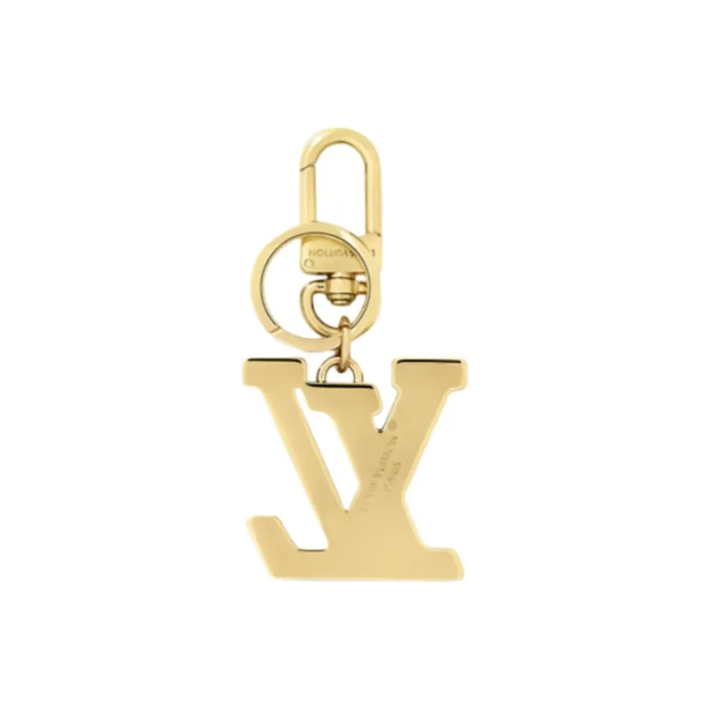 LOUIS VUITTON Metal, Glass Keychains Women's Gold-1