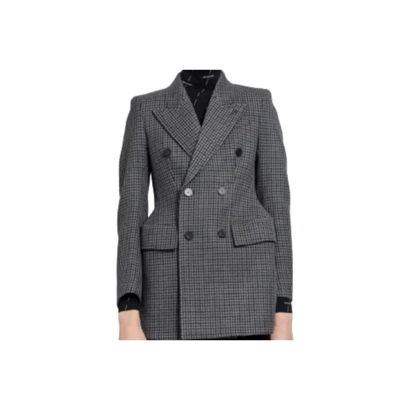 Balenciaga Checked Double Breasted Blazer-0