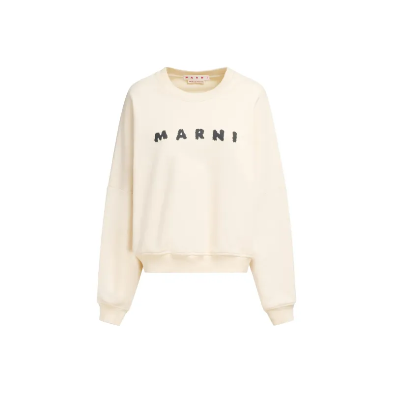 MARNI Logo Printed Drop Shoulder Sweatshirt-0