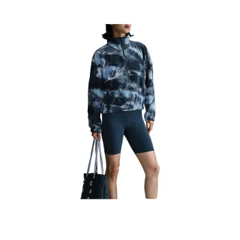 Nike One Women's Therma FIT Oversized 1/2 Zip Fleece Printed Top
