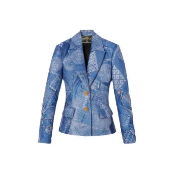 VERSACE Fendace Patchwork Blazer Denim
